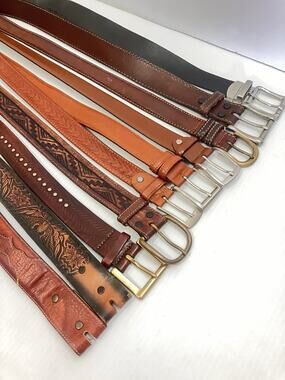 Leather Belt Lot Of 10 Western Embossed Tooled Dress Italy Mexico RESALE/REPAIR